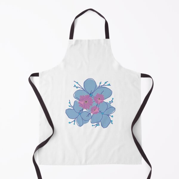Item preview, Cute Blue and Pink Floral Aesthetic Doodle Sticker designed and sold by UniqueVibesArt.