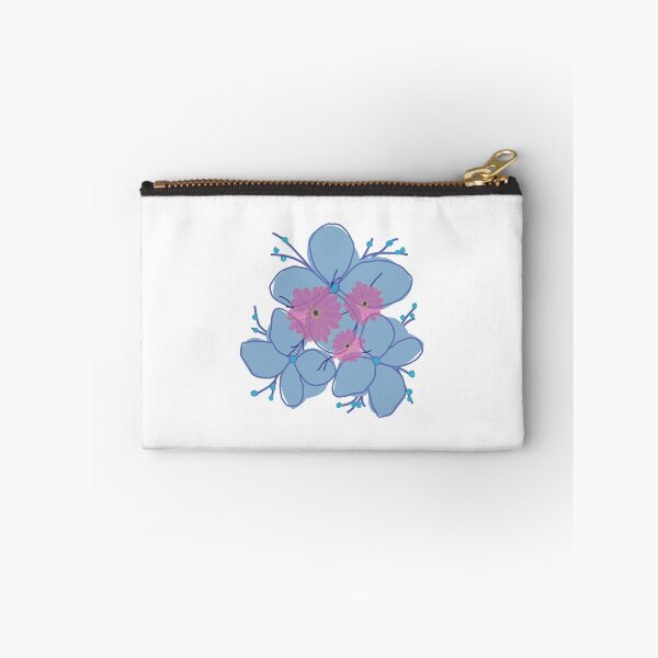Item preview, Cute Blue and Pink Floral Aesthetic Doodle Sticker designed and sold by UniqueVibesArt.