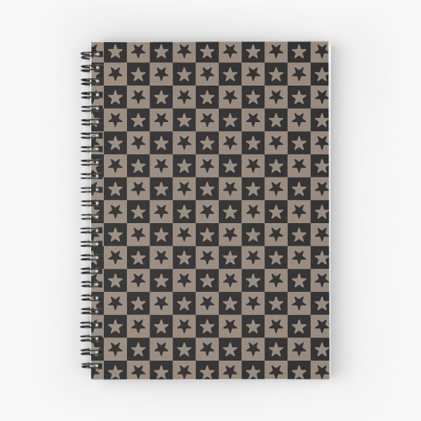 Item preview, Black and Taupe checkered stars designed and sold by pattern-archive.
