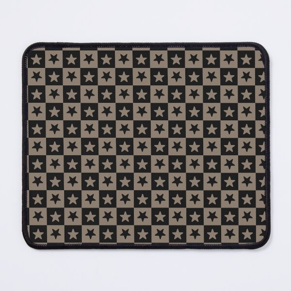 Item preview, Black and Taupe checkered stars designed and sold by pattern-archive.