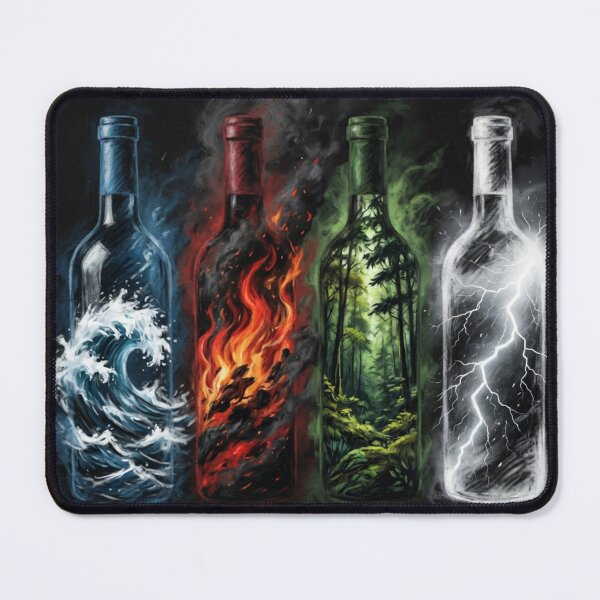 Item preview, Chalk Style Four Element Bottles Water Fire Forest Lightning designed and sold by Pioneer Spirit Market.