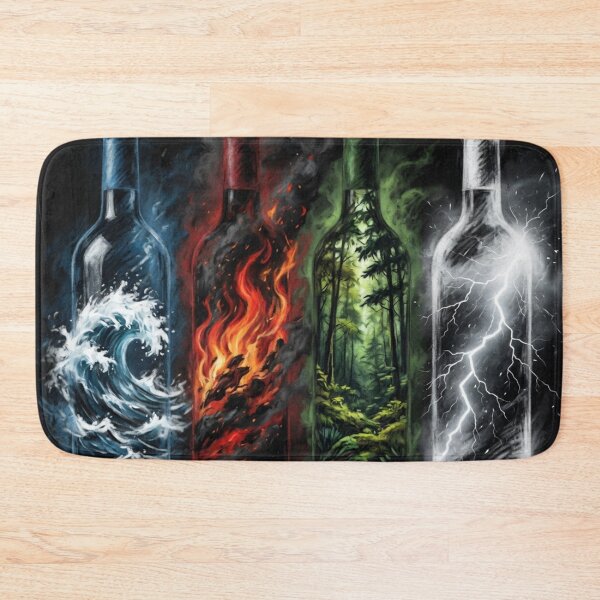 Item preview, Chalk Style Four Element Bottles Water Fire Forest Lightning designed and sold by Pioneer Spirit Market.