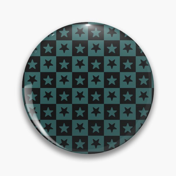 Item preview, Black and Teal checkered stars designed and sold by pattern-archive.