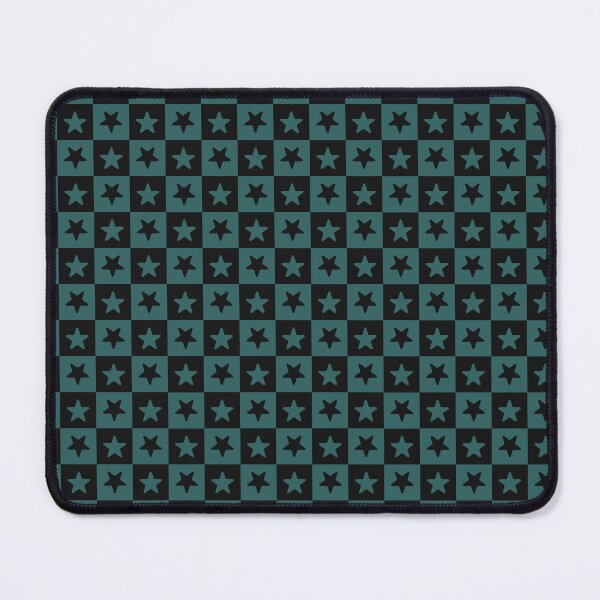 Item preview, Black and Teal checkered stars designed and sold by pattern-archive.