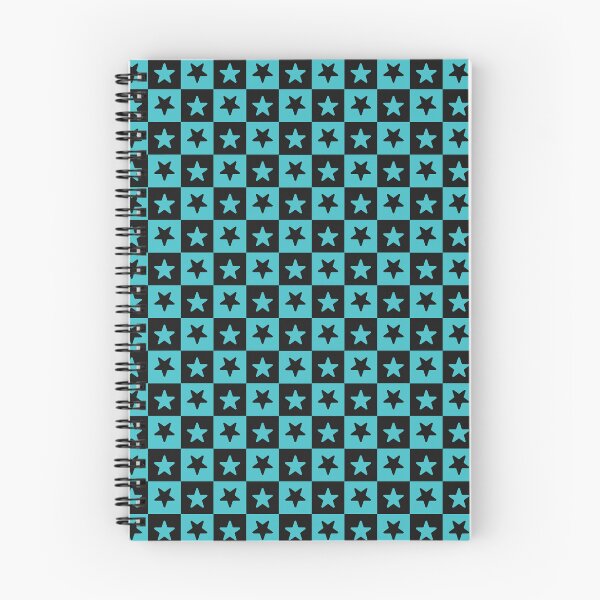 Item preview, Black and Turquoise checkered stars designed and sold by pattern-archive.