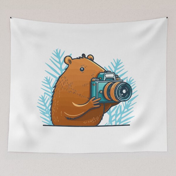 Item preview, Capybara Photographer with Vintage Camera 2 designed and sold by mcraft studio.