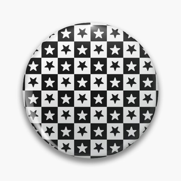 Item preview, Black and White checkered stars designed and sold by pattern-archive.