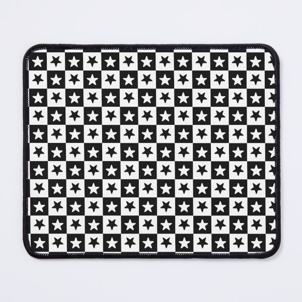 Item preview, Black and White checkered stars designed and sold by pattern-archive.