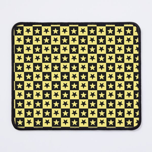 Item preview, Black and Yellow checkered stars designed and sold by pattern-archive.