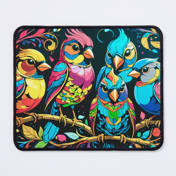Artikelvorschau, Farbenfrohe Wildvögel – Neonfarbene Wildtierkunst auf schwarzer Leinwand entworfen und verkauft von black-canvas26.