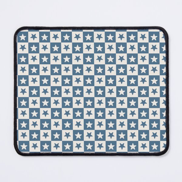 Item preview, Blue and Cream checkered stars designed and sold by pattern-archive.