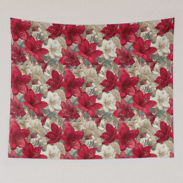 Item preview, Whimsical Amaryllis Texture  - Flower Bouquet Pattern   - Retirement Gifts designed and sold by RoyalStarsPatts.