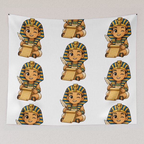 Item preview,  Cute Cartoon Chibi Pharaoh Scribe – Winking Egyptian Boy designed and sold by Ancient Egypt treasures.