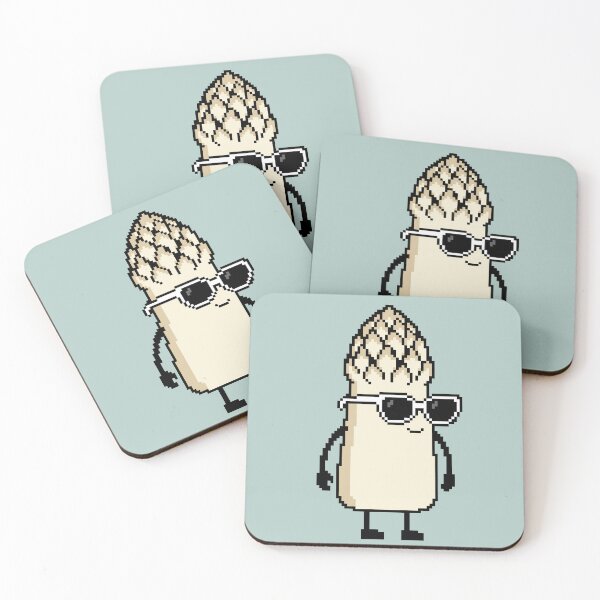 Item preview, Asparagus white Pixel designed and sold by White Rim Mates.