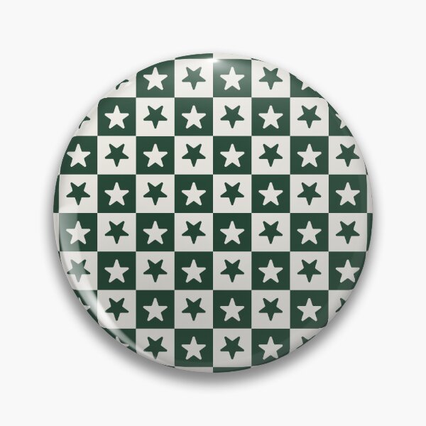 Item preview, Green and Cream checkered stars designed and sold by pattern-archive.
