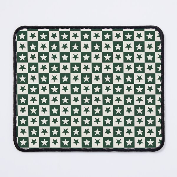 Item preview, Green and Cream checkered stars designed and sold by pattern-archive.