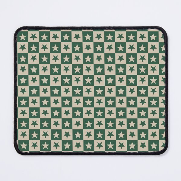 Item preview, Green and Sand checkered stars designed and sold by pattern-archive.