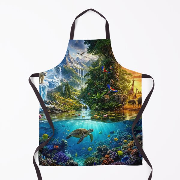 Item preview, All Biomes Fantasy Landscape Polar Jungle Savanna Ocean designed and sold by Pioneer Spirit Market.