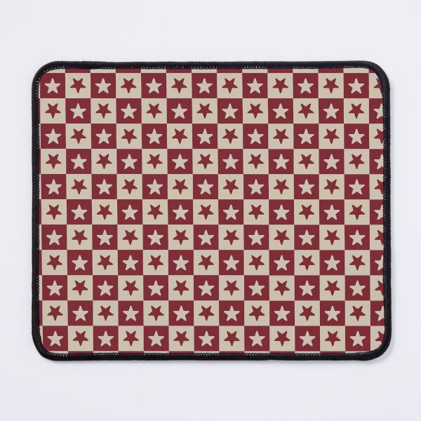 Item preview, Red and Beige checkered stars designed and sold by pattern-archive.