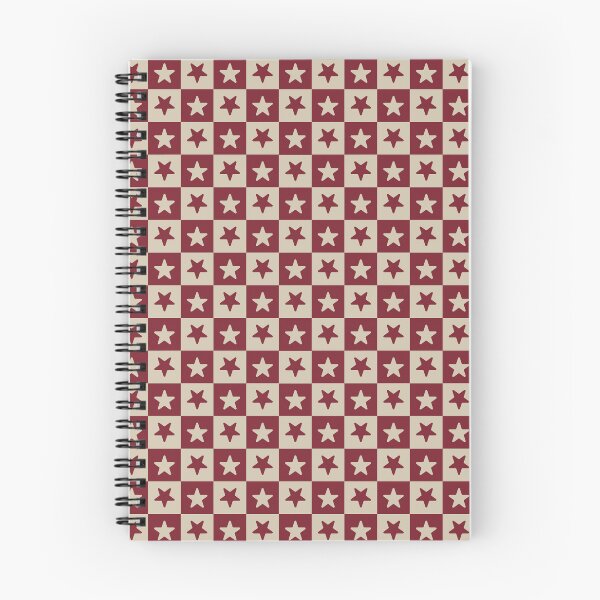Item preview, Red and Beige checkered stars designed and sold by pattern-archive.