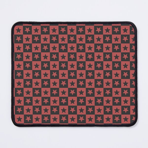 Item preview, Red and Charcoal checkered stars designed and sold by pattern-archive.