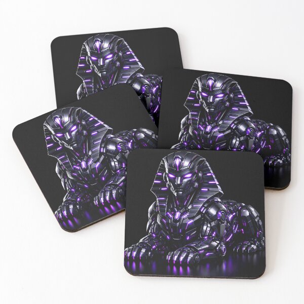 Item preview, Cyberpunk Sphinx – Neon Violet Guardian designed and sold by Neo Tokio.