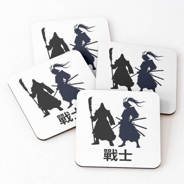 Item preview, Samurai Warrior Silhouette Japanese Kanji Senshi Battle Art designed and sold by alalame.