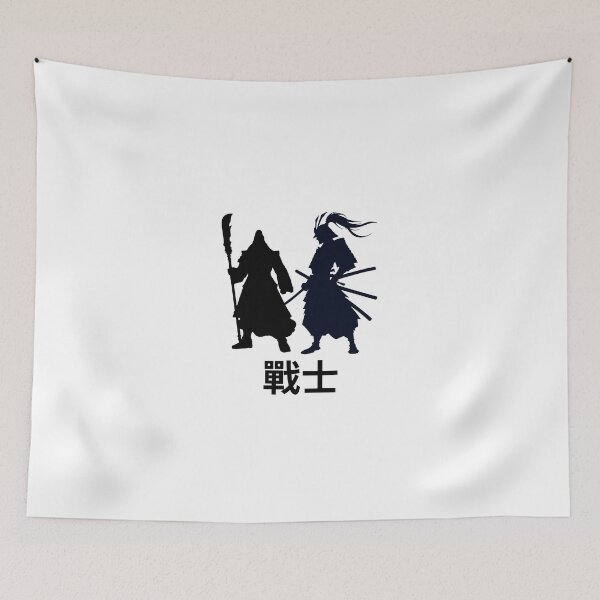 Item preview, Samurai Warrior Silhouette Japanese Kanji Senshi Battle Art designed and sold by alalame.
