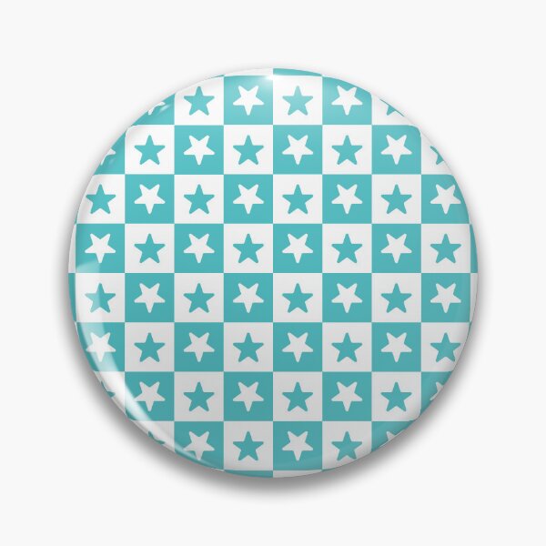 Item preview, White and Aqua checkered stars designed and sold by pattern-archive.