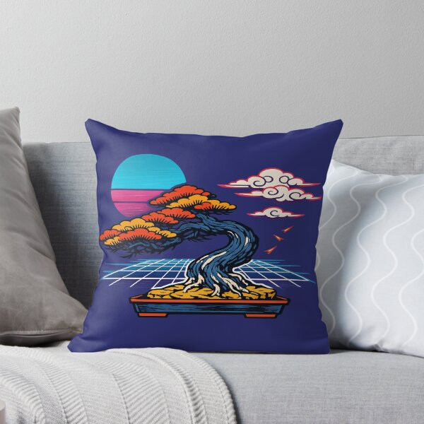 Item preview, Neon Retro Synthwave Ukiyo‑E Bonsai designed and sold by KungPowUnicorn.