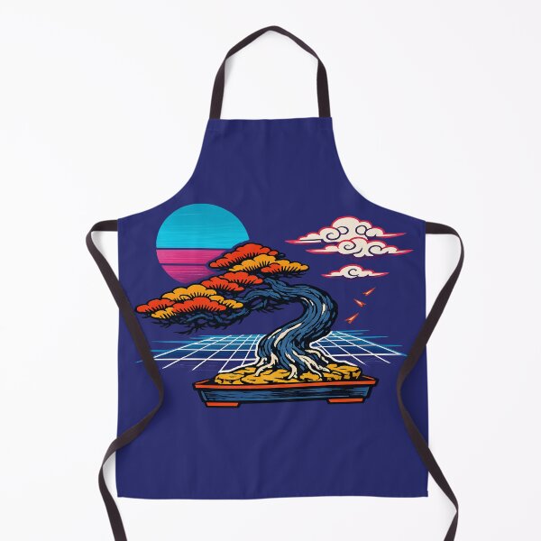 Item preview, Neon Retro Synthwave Ukiyo‑E Bonsai designed and sold by KungPowUnicorn.