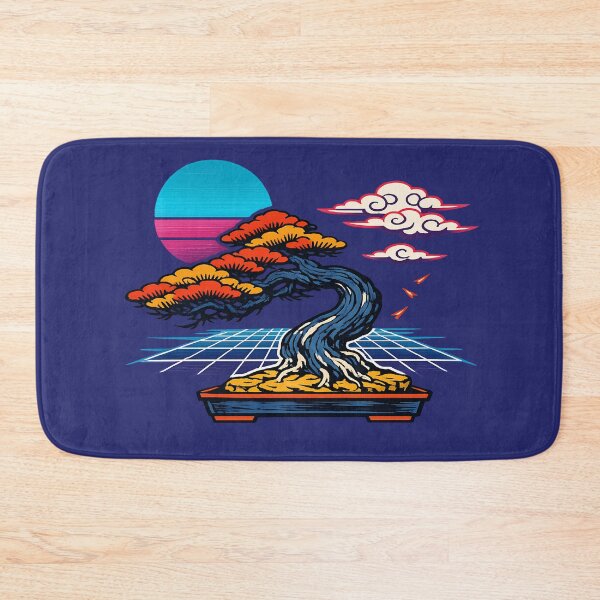 Item preview, Neon Retro Synthwave Ukiyo‑E Bonsai designed and sold by KungPowUnicorn.