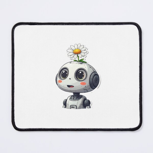 Item preview, Robot Vacuum with Daisy on Head – Unexpected Nature Growth Concept designed and sold by OksArtStudio.