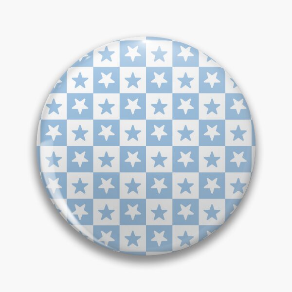 Item preview, White and Baby Blue checkered stars designed and sold by pattern-archive.