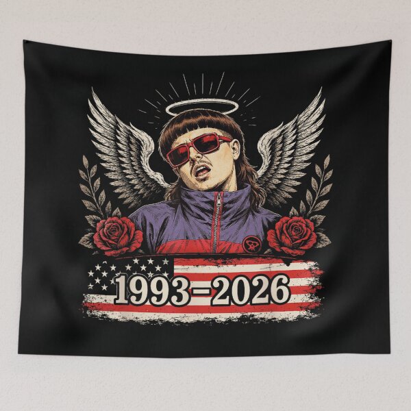 Item preview, Rest In Peace Peso Pluma Angel Wings Tribute Graphic Art Design designed and sold by StanaLuis.