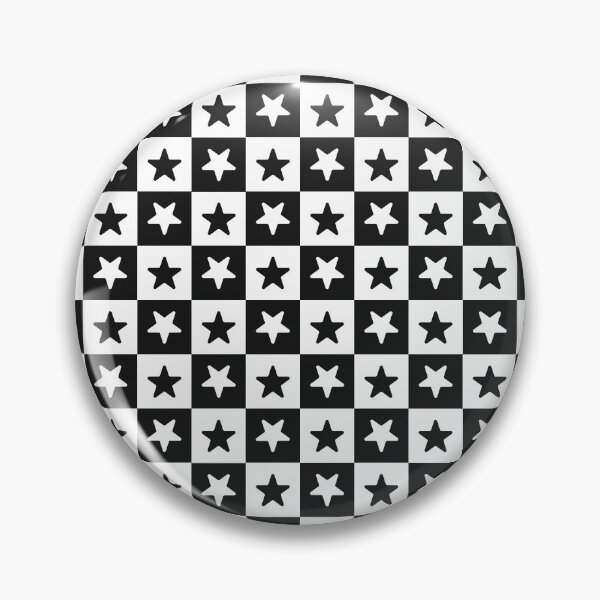 Item preview, White and Black checkered stars designed and sold by pattern-archive.