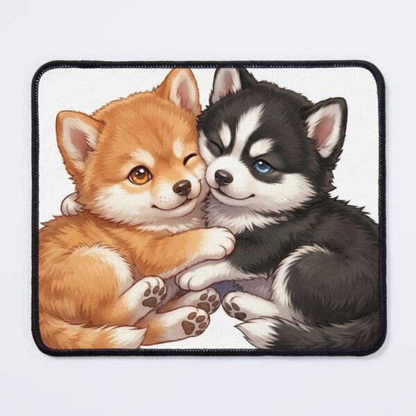 Item preview, Two Cute Anime Puppies Cuddling Together designed and sold by Poldi89.