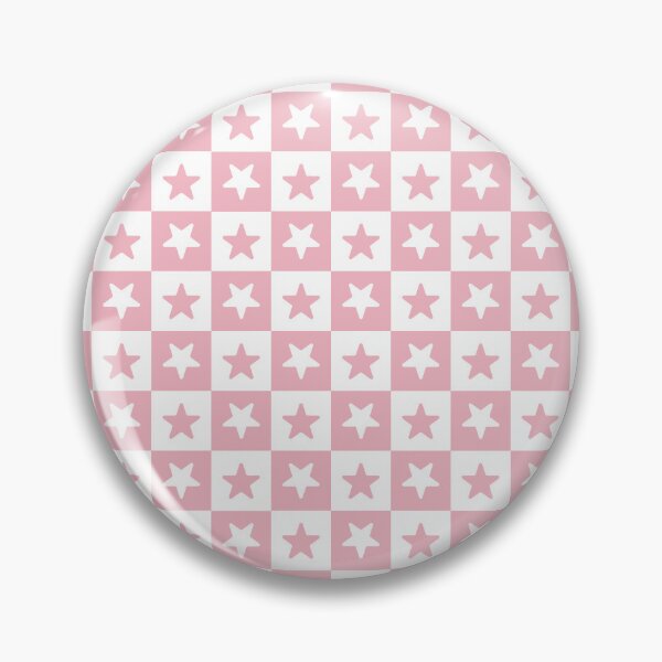Item preview, White and Blush checkered stars designed and sold by pattern-archive.