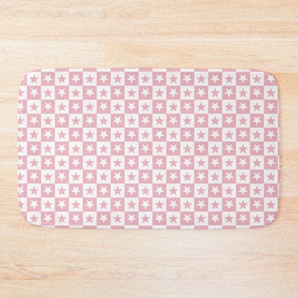 Item preview, White and Blush checkered stars designed and sold by pattern-archive.