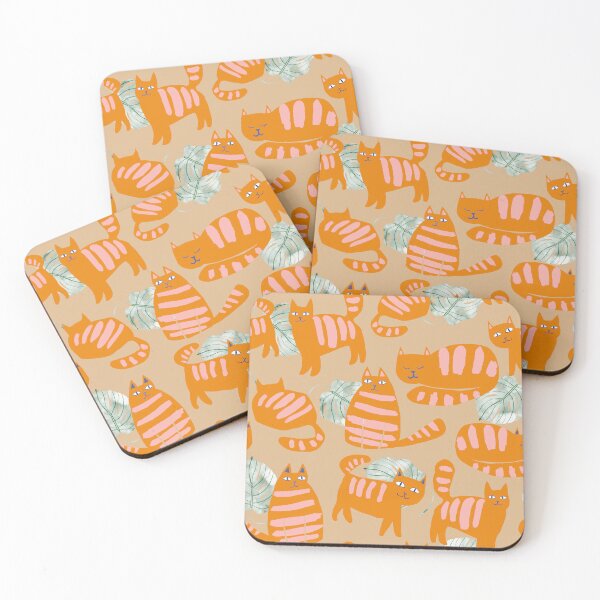 Item preview, Whimsicat Light Seamless Pattern designed and sold by 83oranges.com.