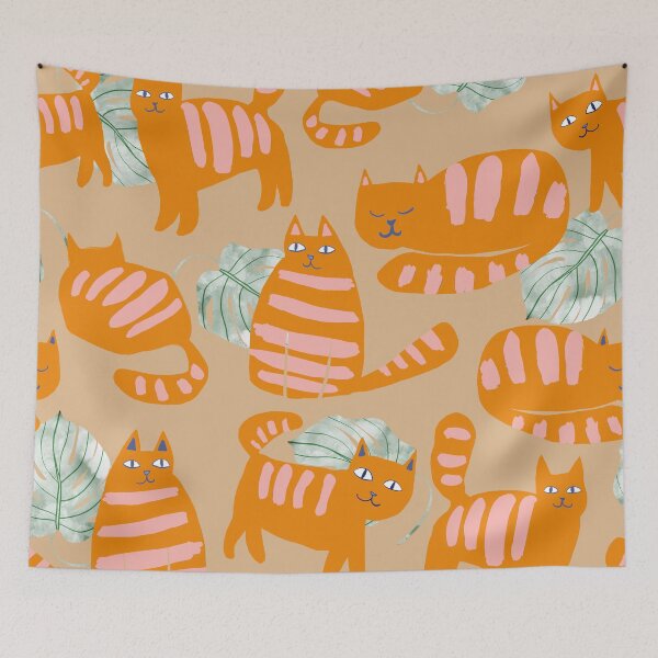 Item preview, Whimsicat Light Seamless Pattern designed and sold by 83oranges.com.