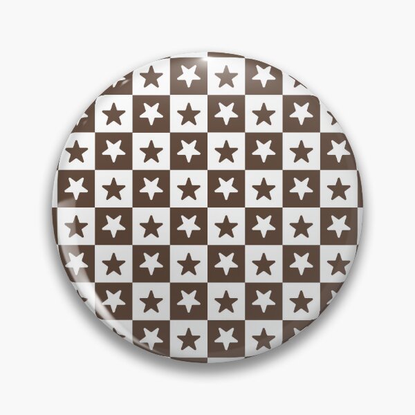 Item preview, White and Brown checkered stars designed and sold by pattern-archive.