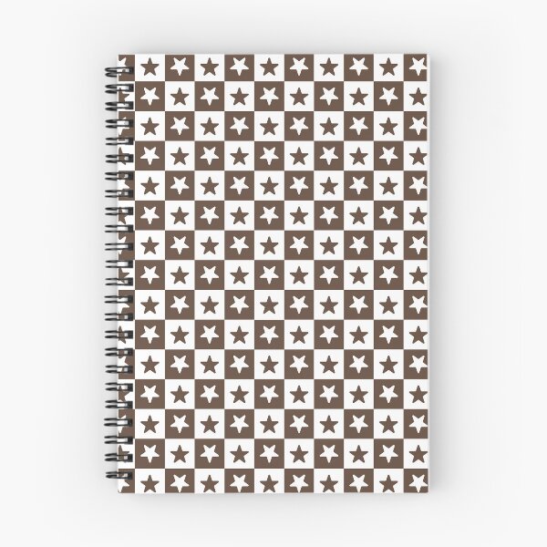 Item preview, White and Brown checkered stars designed and sold by pattern-archive.