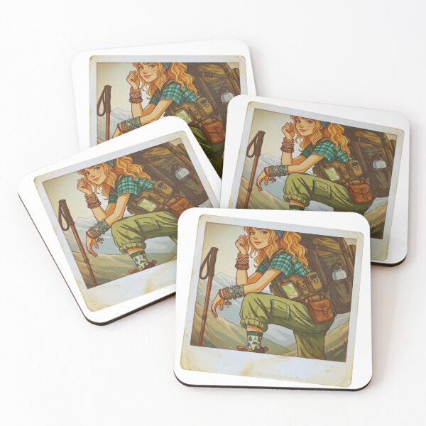 Item preview, Vintage Polaroid Style Solo Female Hiking Adventure in Mountains designed and sold by Gabe1983.