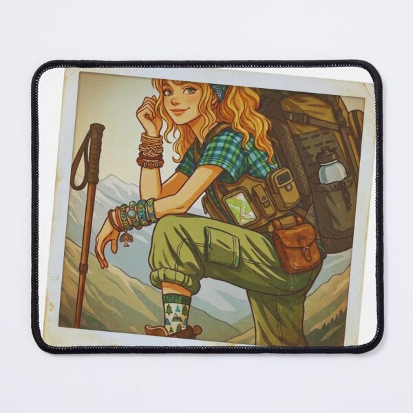 Item preview, Vintage Polaroid Style Solo Female Hiking Adventure in Mountains designed and sold by Gabe1983.