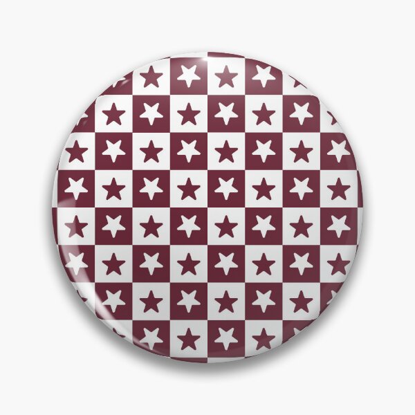 Item preview, White and Burgundy checkered stars designed and sold by pattern-archive.
