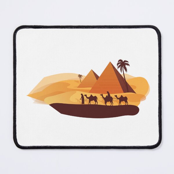Item preview, Giza Pyramids & Camel Caravan - Egyptian Desert Sunset designed and sold by UniqueVibesArt.