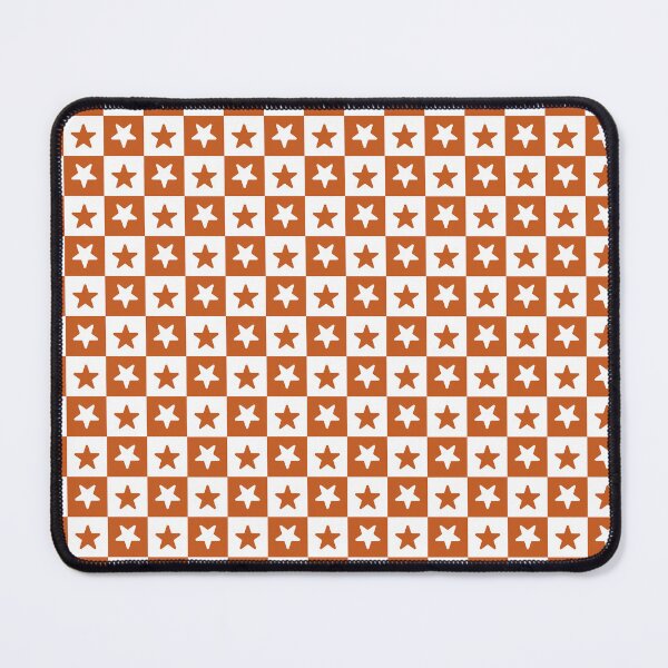 Item preview, White and Burnt Orange checkered stars designed and sold by pattern-archive.