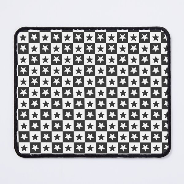 Item preview, White and Charcoal checkered stars designed and sold by pattern-archive.