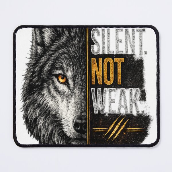 Item preview, Silent Not Weak Wolf T-Shirt | Alpha Wolf Motivation Graphic Tee designed and sold by Akseries.